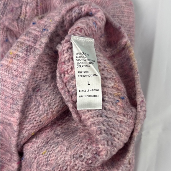 Wit & Wisdom Pink Cable Knit Turtleneck Sweater - Picture 3 of 5